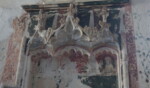 Plaster work on wall of St James' Church