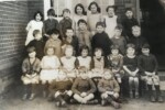 Great Ellingham School 1928 or 1929. Cyril Pollard front left. Beryl Wilkins - top row, 5th from left. Can you name any other pupils? Photograph Carol Ewin