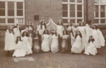 Great Ellingham School. Girls ready for a concert or production? Can you recognise anyone or date the photograph? Photograph Joan Barnard