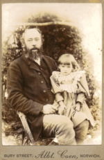 John Downes of Chestnut Grove Farm with his grand-daughter Queenie Downes. Photograph taken c.1896. Courtesy Joan Barnard