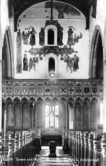 Screen and Murals in Attleborough Church. Postcard BCV