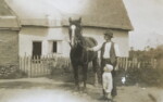 Early 1930s Jack (John) Penson with son Sidney John at Tanyard Farm Great Ellingham