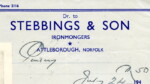 Stebbings & Son. Ironmongers. 1950