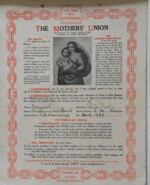 1929: Mother's Union Certificate. Ivy M Thorpe of Rockland All Saints. Courtesy of Anne Barber