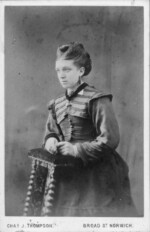 Believed to be a daughter of Jonathan & Mary Rivett and taken in the 1870s. Photographer Charles J Thompson of Norwich. Courtesy of Pauline Bezant