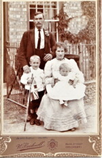 Andrew & Mary Naomi King with two of their children. Photograph taken on Empire Day 1904 whilst the family were living in Feltwell. Courtesy of Patricia Whiteaker