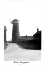 Great Ellingham Mill with 'HOVIS BREAD' sign 1936