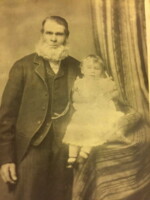 Lizzie (Elizabeth) Lincoln 1881-1951 with her father John Lincoln 1839-1913. Photograph taken just weeks after the death of John's wife Elizabeth in 1882. Courtesy of Bryan Dye