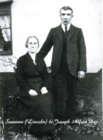 Susanna & Joseph Dye taken outside their home in Hingham Road, Great Ellingham c.1930. Photograph courtesy of Bryan Dye