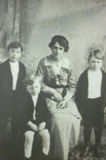 Lily Lebbell wife of William R Lebbell, with sons Owen, Dick and Louis c.1917. Photograph courtesy of Susan Fay