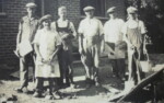 c.1948. Ernest Smith, Builder, and his employees. Possibly Ronnie Lincoln far right. Courtesy of Sue Fay