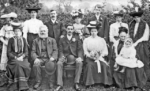 1911, June 19th. Shropham Wedding of Thomas Disdle & Elizabeth Dawson Edith Addison & Horace Allen 2nd and 3rd back row.