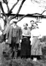 Ted (Edward) Leech with wife Alice and children Percy and Elsie. Taken at Stalland Farm. c.1930s. Courtesy Dennis Leech