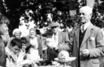 Centre Jessie and Ted Leech captured at one of the garden parties held at Margaret Dannhorn's home in Church Street. c.1960s. Courtesy Dennis Leech