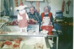 Vic & Elsie Howlett in their butcher's shop in Great Ellingham. Courtesy Tracy Garnham