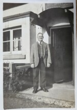 Landlord Charles Jaggs outside his pub, The Chequers. Courtesy LInda Purdy