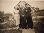 Right - Michael Cursons with his parents, Herbert & Edith Cursons. Photograph taken outside their 'Swedish House' home possibly in the 1950s. Unknown gentleman at the back. Courtesy Gary Cursons