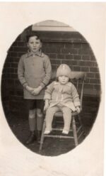 1927. Headmaster's sons, John & Paul outside The School House. Courtesy Anne Cooper